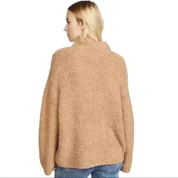 Vince Teddy Bear Wool Cashmere blend Oversized Cozy Comfy Funnel neck Sweater L - Picture 3 of 12